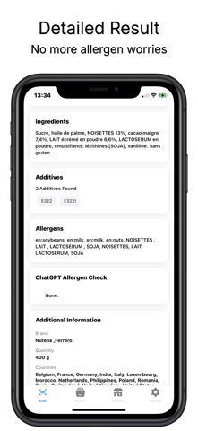 App screen from Allergen Scanner: Food Check, image two